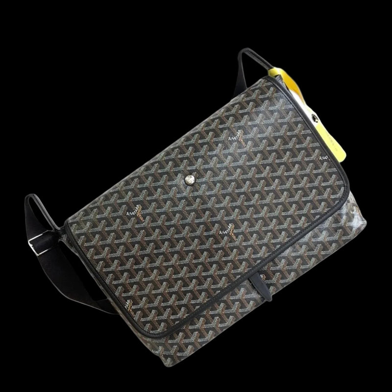 Goyard Black Canvas Goyardine Capetien Messenger Bag