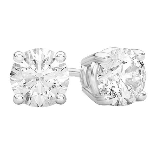 icebox Solitaire Diamond Stud Earrings 14K
