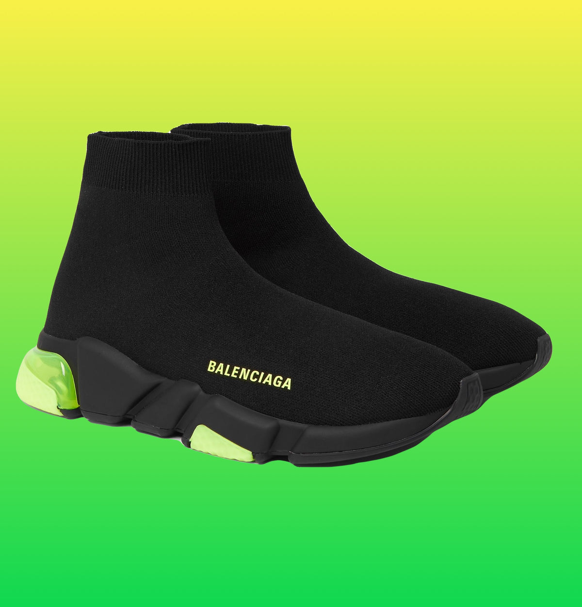 Balenciaga Speed Clear Sole Sneaker Black/Yellow Floor image 1