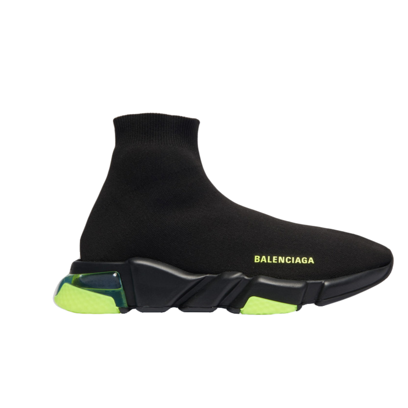 Balenciaga Speed Clear Sole Sneaker Black/Yellow Floor image 0