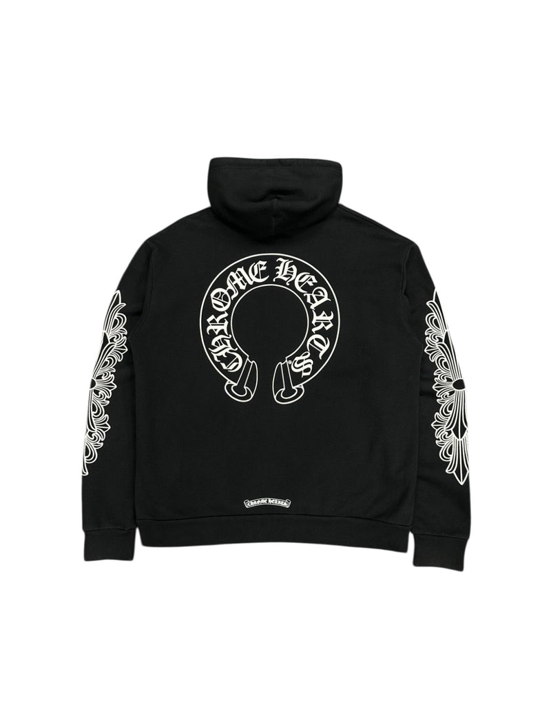 Chrome hearts floral horseshoe zip up hoodie