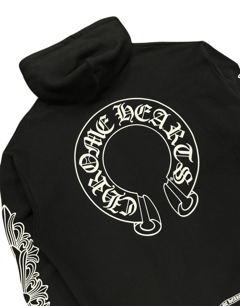 Chrome hearts floral horseshoe zip up hoodie